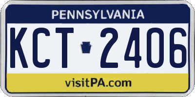 PA license plate KCT2406