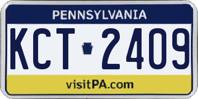 PA license plate KCT2409