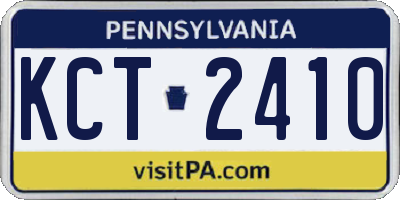PA license plate KCT2410