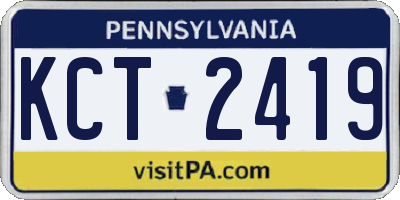 PA license plate KCT2419