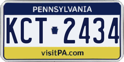 PA license plate KCT2434