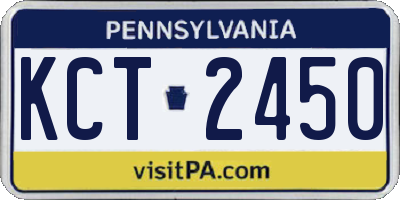 PA license plate KCT2450