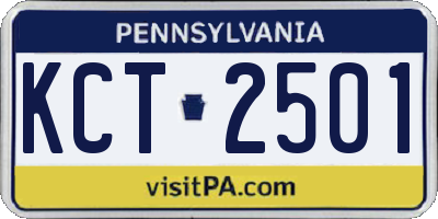 PA license plate KCT2501