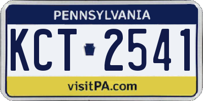 PA license plate KCT2541