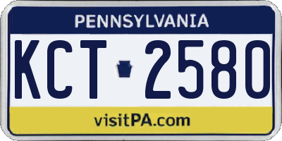 PA license plate KCT2580