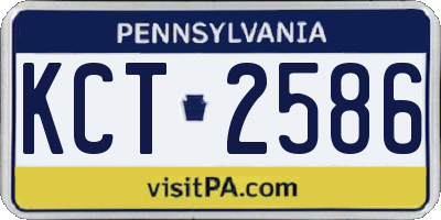 PA license plate KCT2586