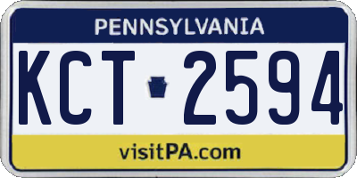 PA license plate KCT2594