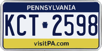 PA license plate KCT2598