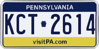 PA license plate KCT2614