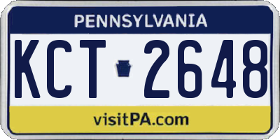 PA license plate KCT2648