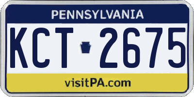 PA license plate KCT2675