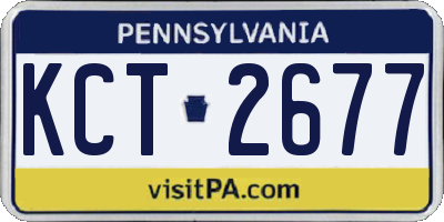PA license plate KCT2677