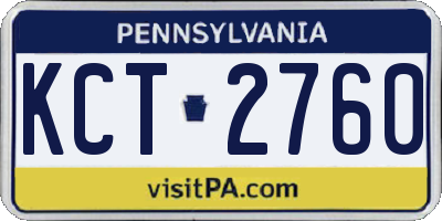 PA license plate KCT2760