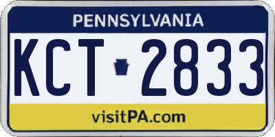 PA license plate KCT2833