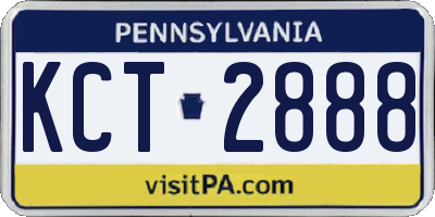 PA license plate KCT2888