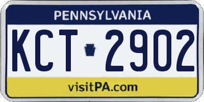 PA license plate KCT2902