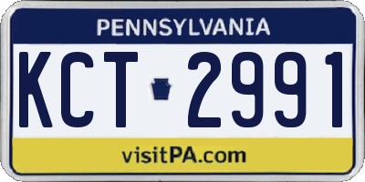 PA license plate KCT2991