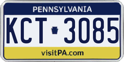 PA license plate KCT3085