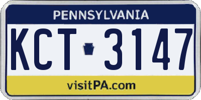 PA license plate KCT3147