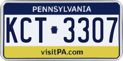 PA license plate KCT3307