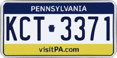 PA license plate KCT3371