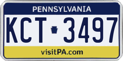 PA license plate KCT3497