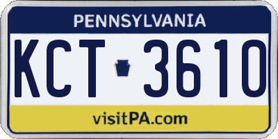 PA license plate KCT3610