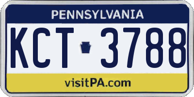 PA license plate KCT3788