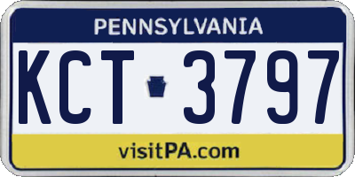 PA license plate KCT3797