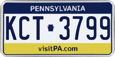 PA license plate KCT3799
