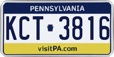 PA license plate KCT3816