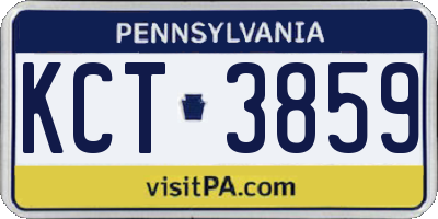 PA license plate KCT3859