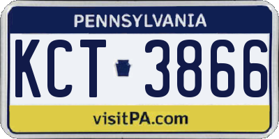 PA license plate KCT3866