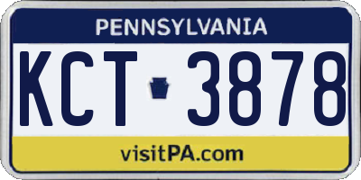 PA license plate KCT3878