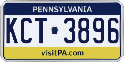 PA license plate KCT3896