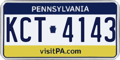 PA license plate KCT4143