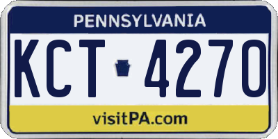 PA license plate KCT4270