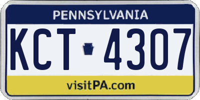 PA license plate KCT4307