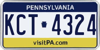 PA license plate KCT4324