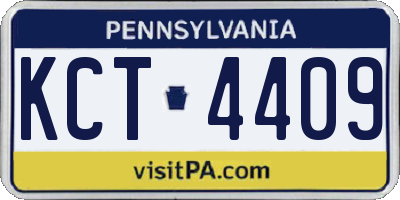 PA license plate KCT4409