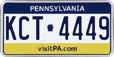 PA license plate KCT4449