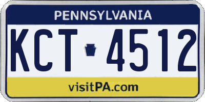 PA license plate KCT4512