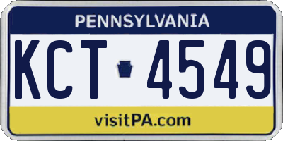 PA license plate KCT4549