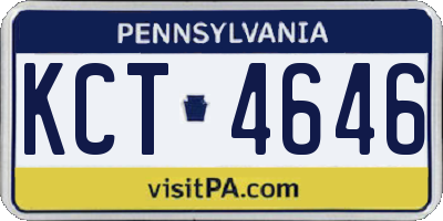 PA license plate KCT4646