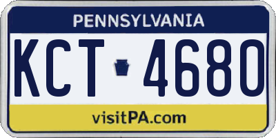 PA license plate KCT4680
