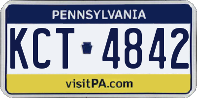 PA license plate KCT4842