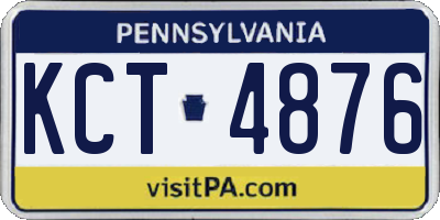 PA license plate KCT4876