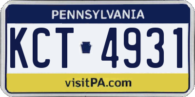 PA license plate KCT4931