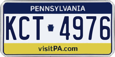 PA license plate KCT4976