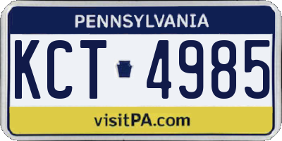 PA license plate KCT4985